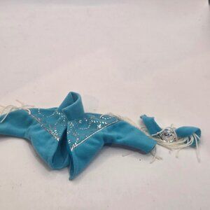 vintage barbie Turquoise Blue western stampin 1993 Doll Poncho Jacket Fringe
